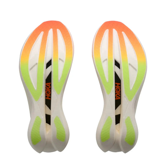Hoka Herrenlaufschuhe Cielo X1 3.0, alabaster / yellow gold – Rückansicht – ohne Farbe / 45 1/3