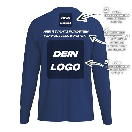 Erima Unisexlaufshirt Intro Funktionsteamshirt longsleeve, new navy – Rückansicht – S
