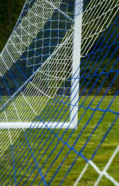 Powershot Fußballnetz - Trapezförmig - 4mm - Weiß/Blau