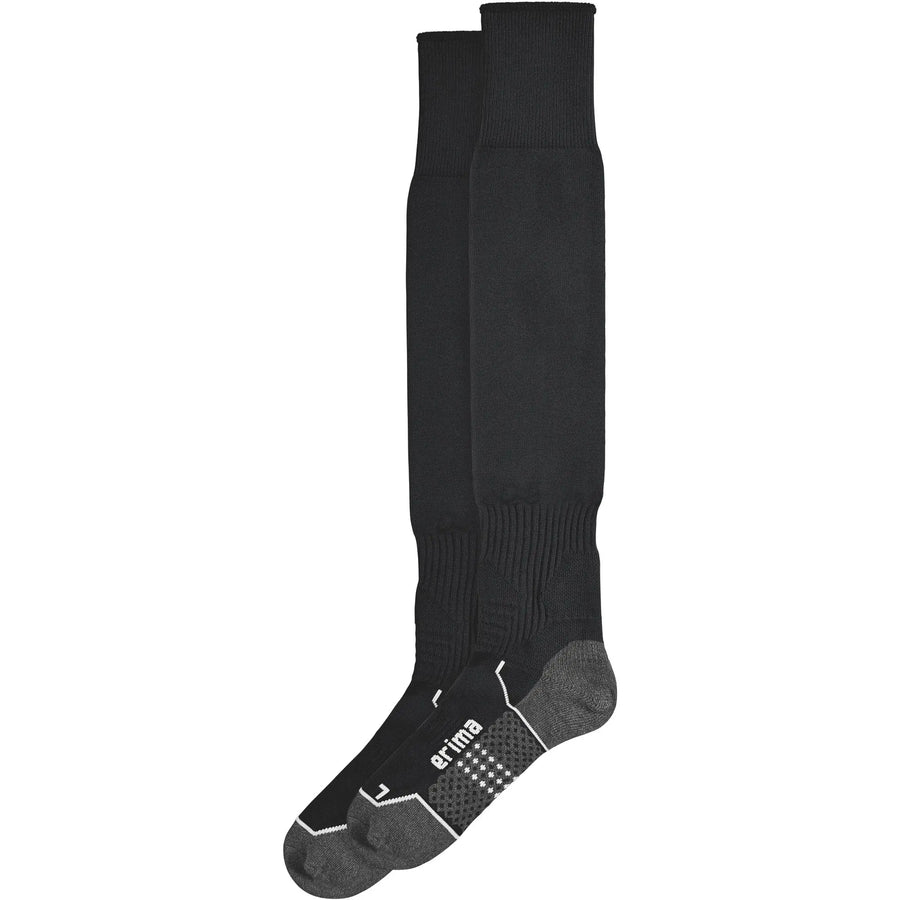 Erima Stutzenstrumpf schwarz, funktionelle Fußballsocken mit verstärkter Ferse - machsport