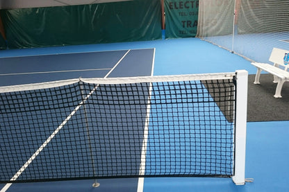 Powershot Tennispfosten mit Bodenhülsen, Spannmechanik innen