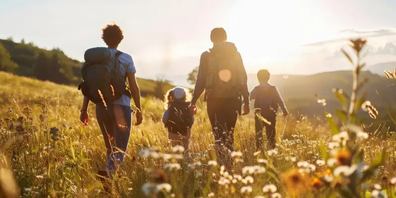 Familie beim Wandern