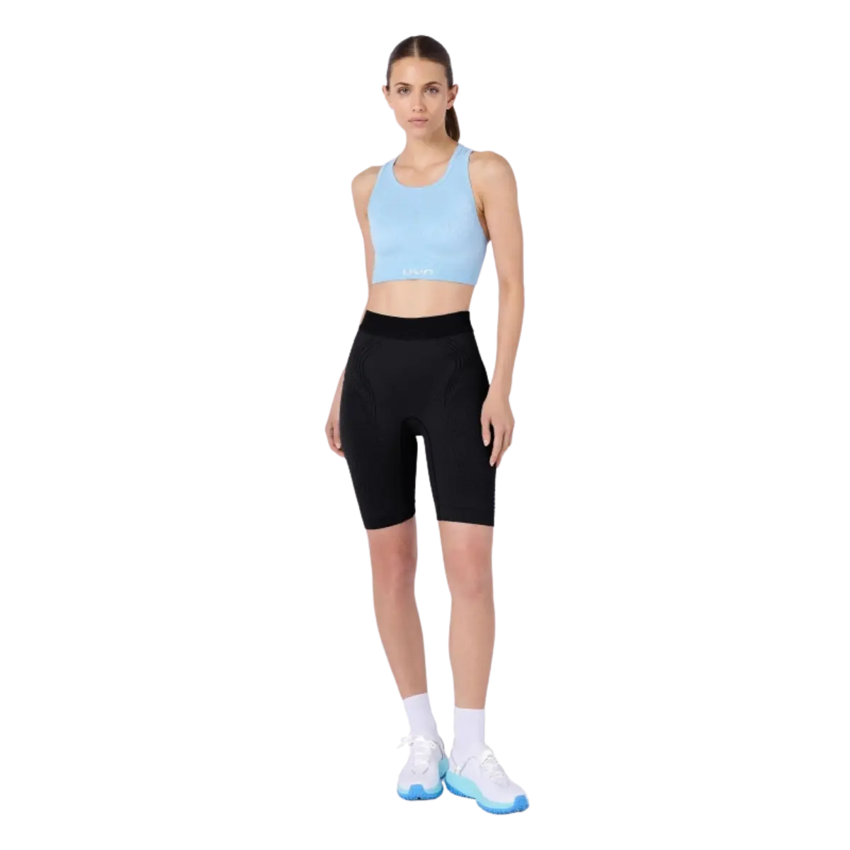 Uyn Damen Sport-BH Running Kymra Schwarz, atmungsaktiver Running Sport-BH mit stabilem Halt