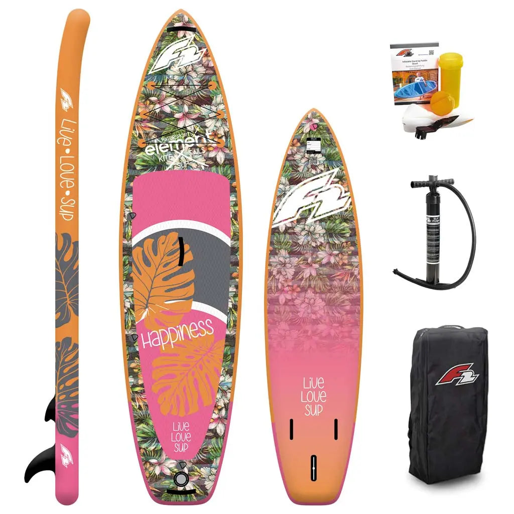 F2 Sup Happiness Pink 2026 10,5'', aufblasbares Damen SUP Board für sportliche Touren mit Carbon Paddel - machsport