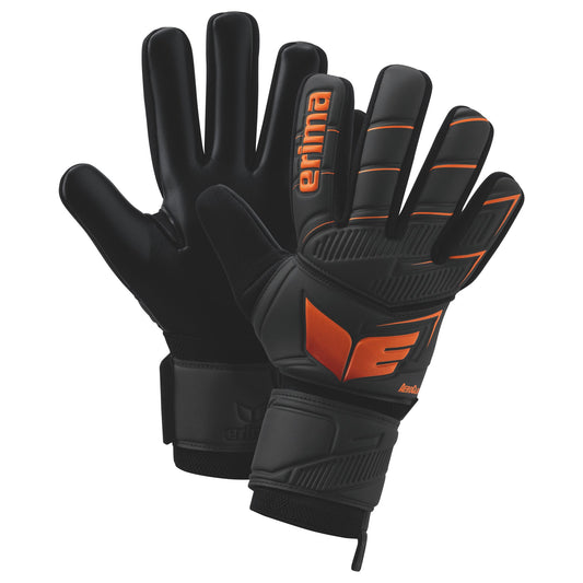 Erima Kindertorwarthandschuhe AeroClaw New Talent, Torwarthandschuhe für Kinder mit Enduro Grip und Negative Cut für Training und Spiel – schwarz / 3
