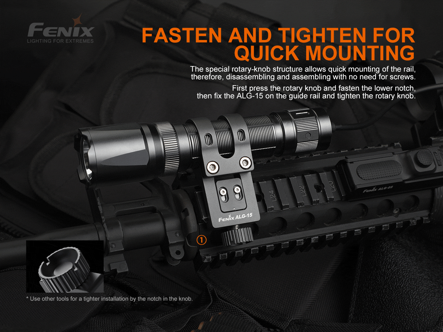 Fenix ALG-15 Halterung für Picatinny-Schienen (MIL-STD-1913)
