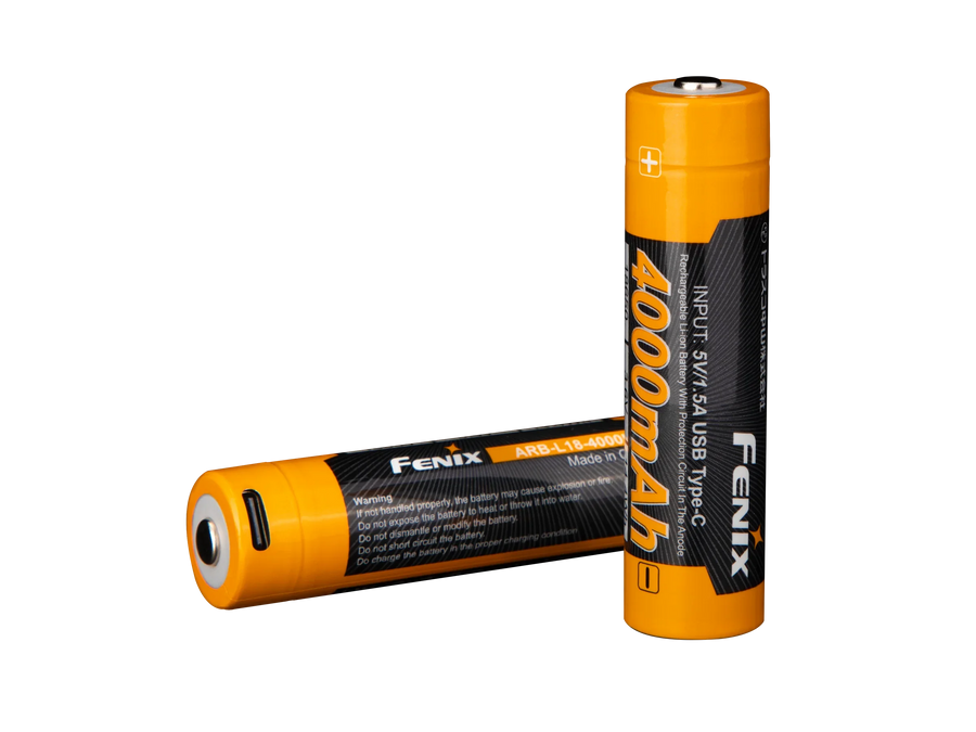Fenix ARB-L18-4000U – 18650 Li-Ion Akku mit 4000 mAh, inkl. USB C Ladeanschluss
