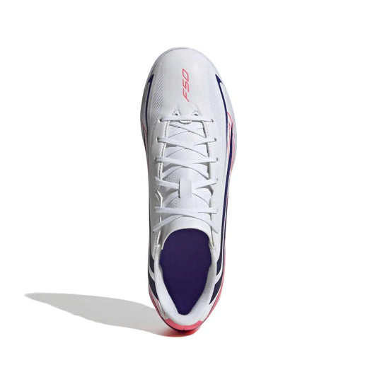 Adidas Hallenfußballschuhe F50 Hyperfast Club IN – Rückansicht – weiß/pink / 42 2/3