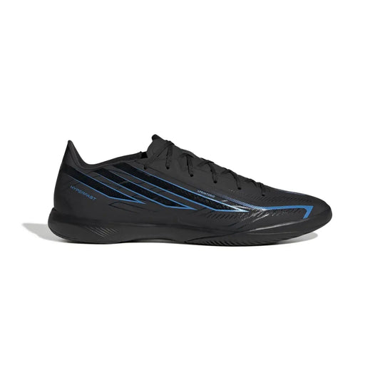 Adidas Hallenfußballschuhe F50 Hyperfast League IN, Core Black / Core Black / Lucid Ray Blue – schwarz / 40 2/3