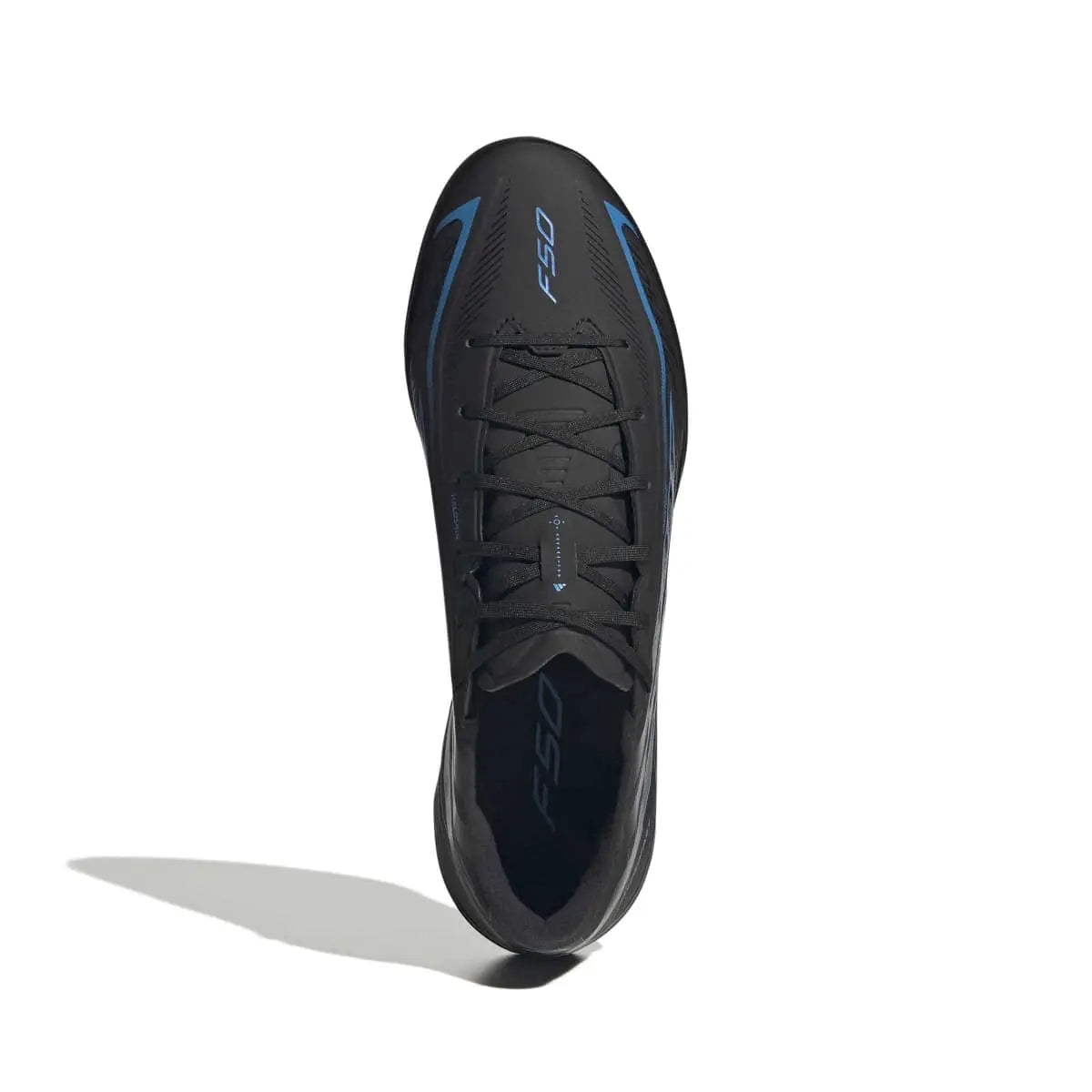 Adidas Hallenfußballschuhe F50 Hyperfast League IN, Core Black / Core Black / Lucid Ray Blue – Bild 