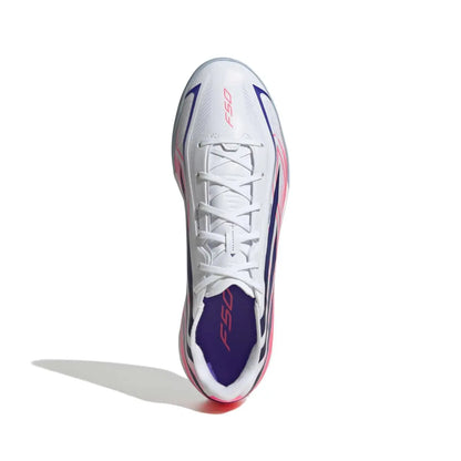 Adidas Hallenfußballschuhe F50 Hyperfast League, Cloud White / Solar Purple / Solar Turbo