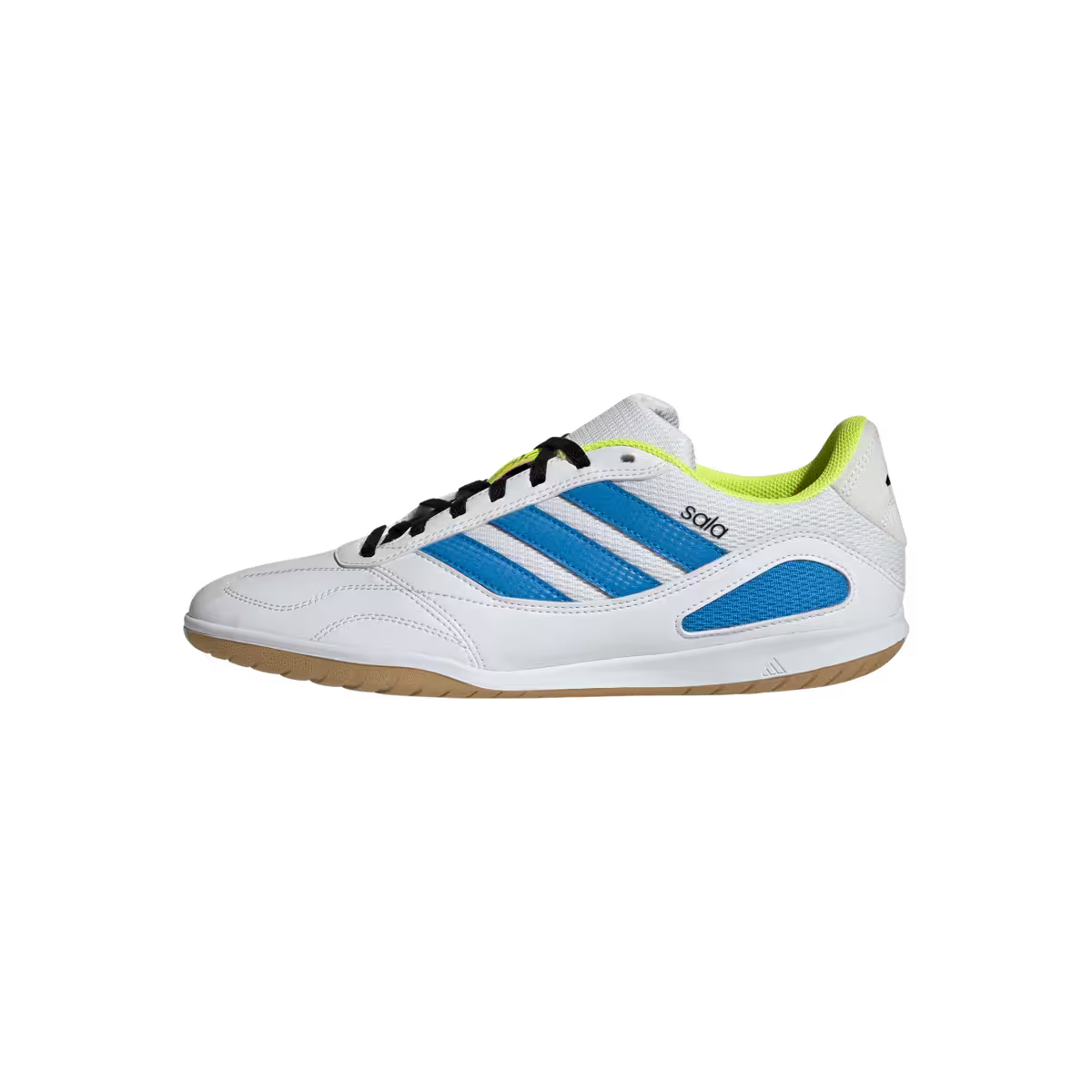 Adidas Hallenfußballschuhe Super Sala III, Cloud White / Lucid Ray Blue / Solar Yellow - machsport