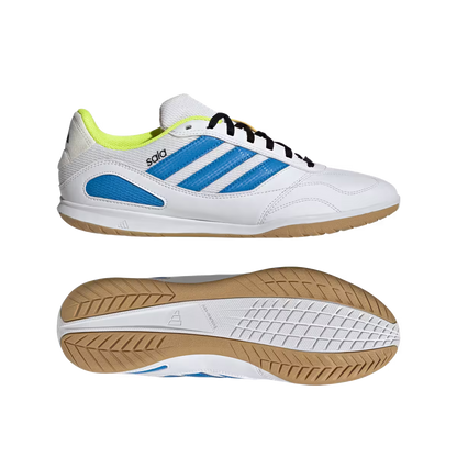 Adidas Hallenfußballschuhe Super Sala III, Cloud White / Lucid Ray Blue / Solar Yellow - machsport