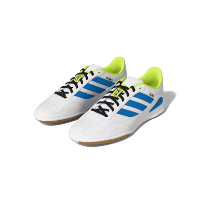 Adidas Hallenfußballschuhe Super Sala III, Cloud White / Lucid Ray Blue / Solar Yellow - machsport