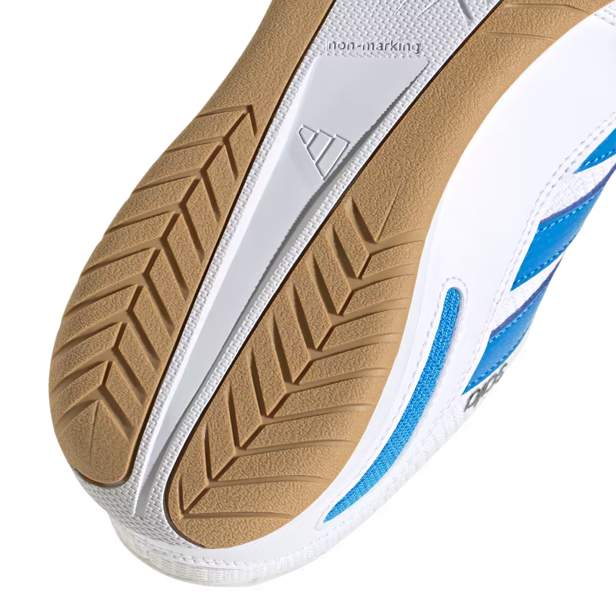 Adidas Hallenfußballschuhe Super Sala III, Cloud White / Lucid Ray Blue / Solar Yellow - machsport