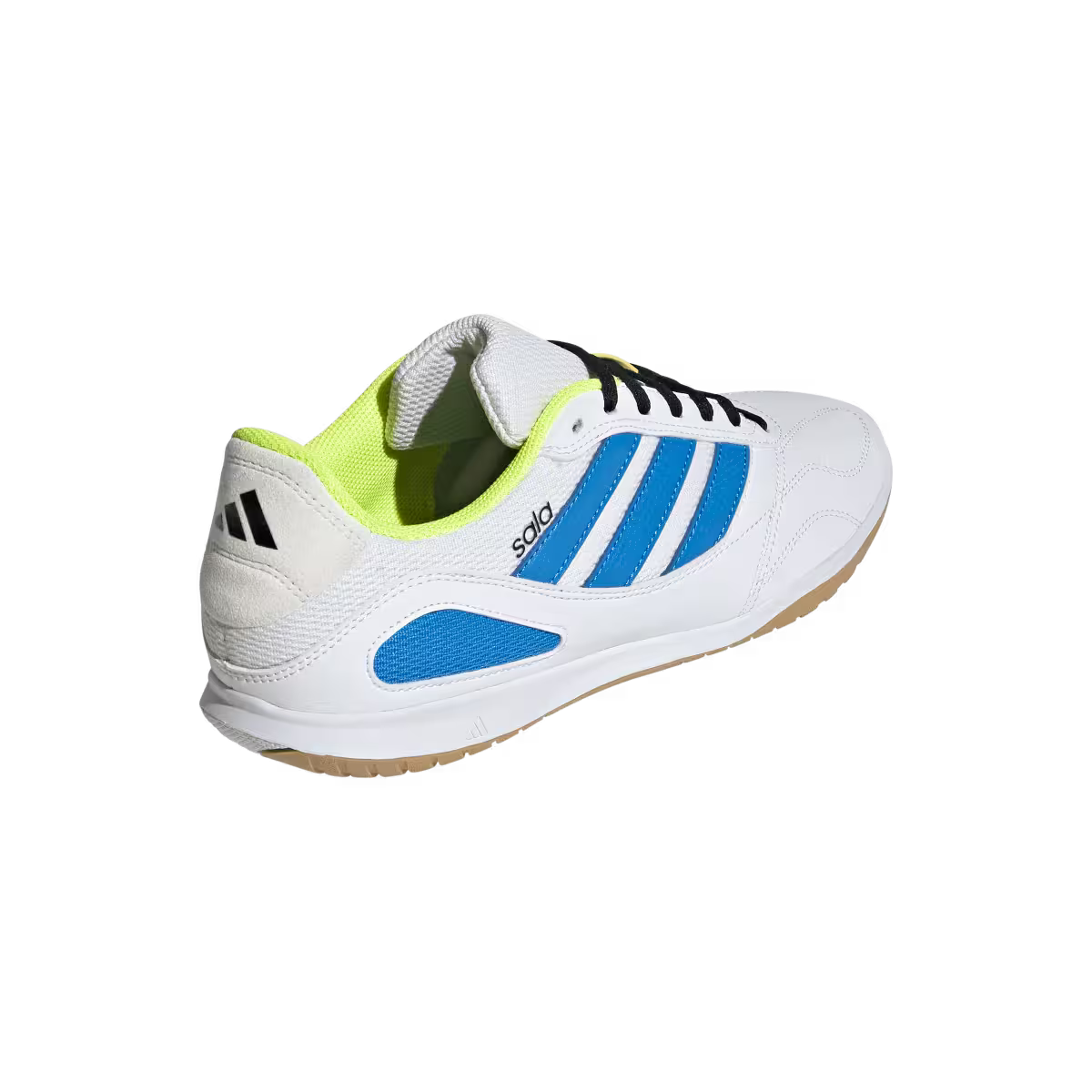 Adidas Hallenfußballschuhe Super Sala III, Cloud White / Lucid Ray Blue / Solar Yellow - machsport