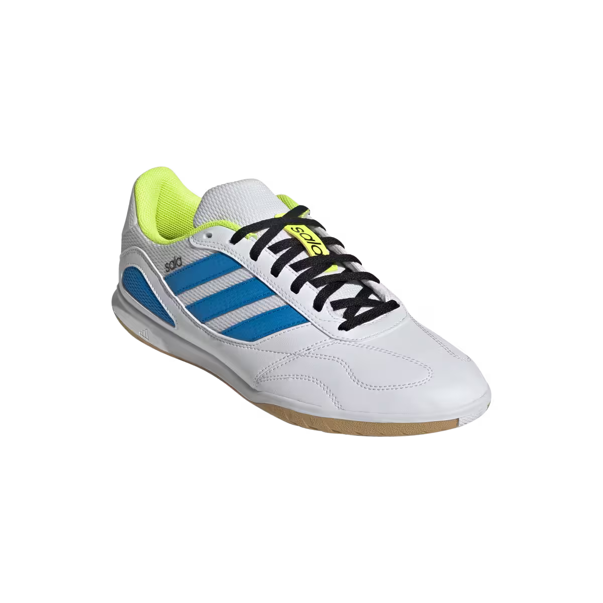 Adidas Hallenfußballschuhe Super Sala III, Cloud White / Lucid Ray Blue / Solar Yellow - machsport – Bild 