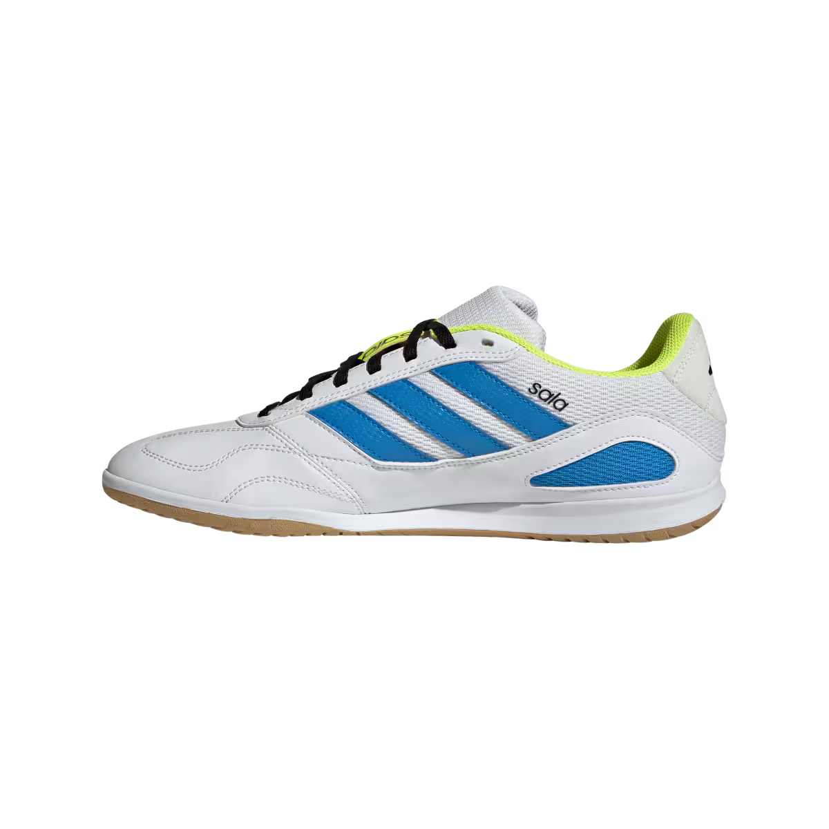 Adidas Hallenfußballschuhe Super Sala III, Cloud White / Lucid Ray Blue / Solar Yellow - machsport – Bild 