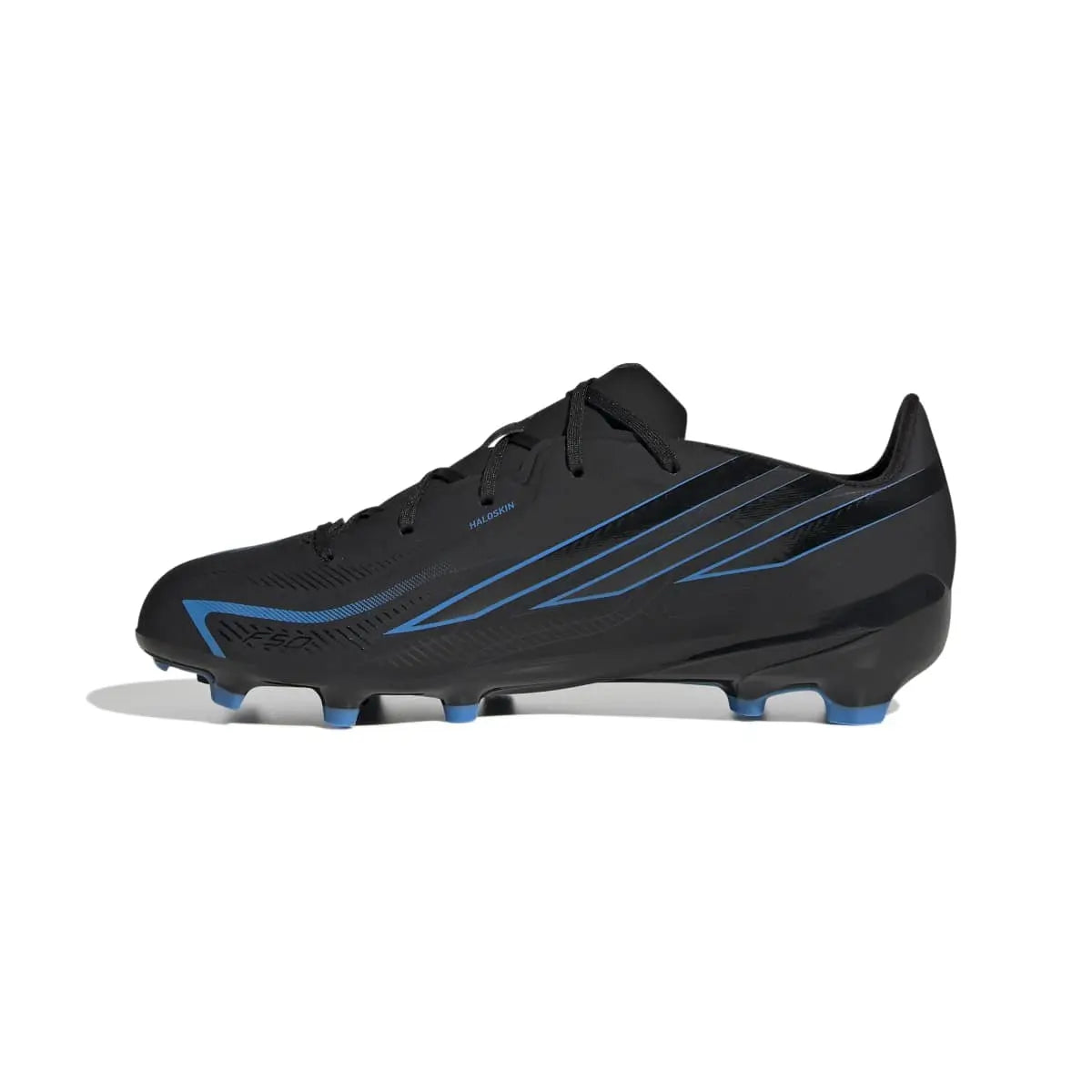 Adidas Kinderfußballschuhe F50 Hyperfast League FG, Core Black / Core Black / Lucid Ray Blue – Bild 