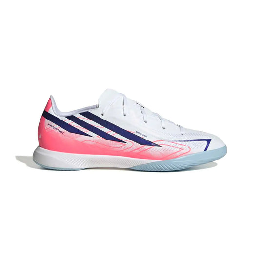 Adidas Kinderhallenfußballschuhe F50 Hyperfast League IN – weiß/pink / 37 1/3