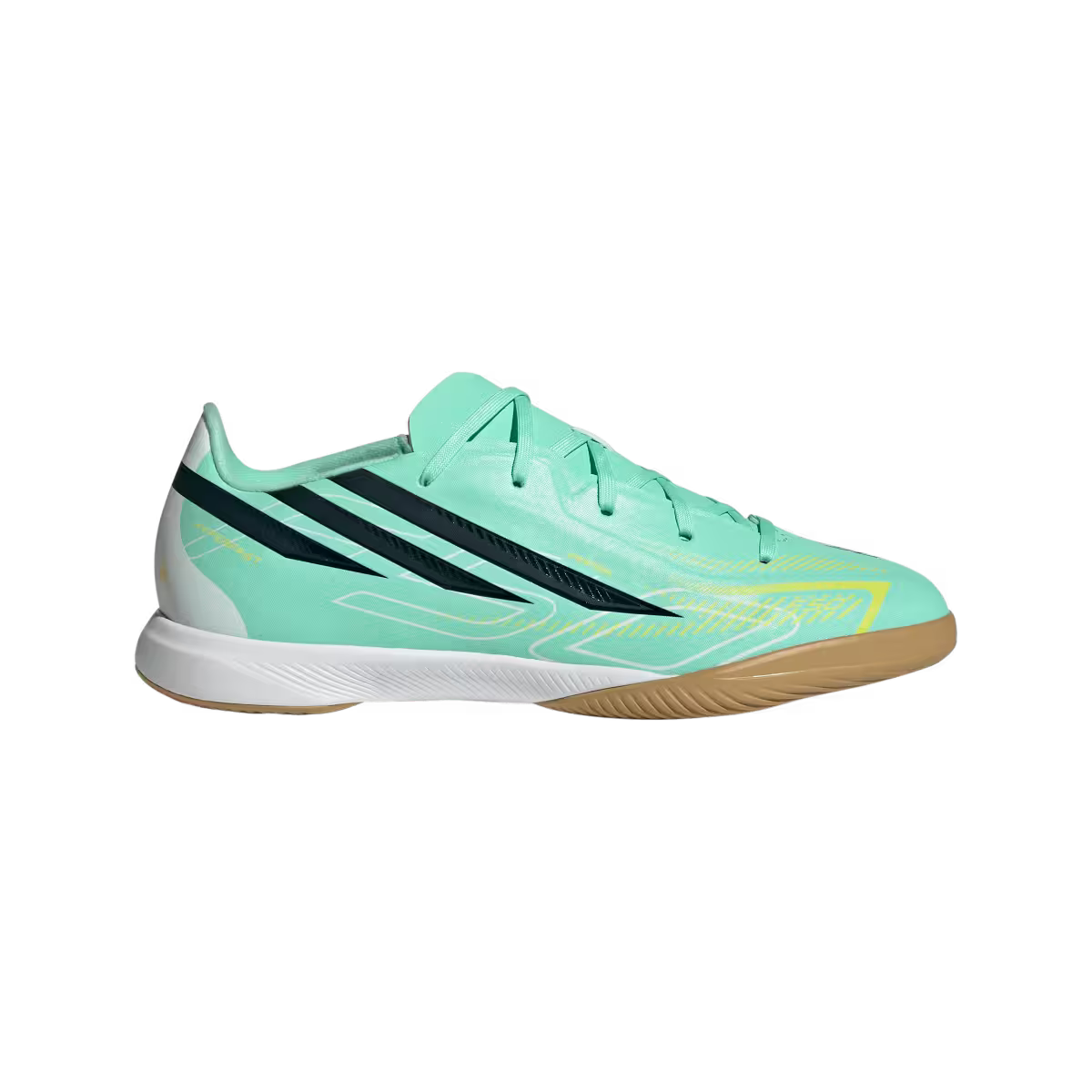 Adidas Kinderhallenfußballschuhe F50 Hyperfast League, Pulse Mint / Night Navy / Solar Lemon