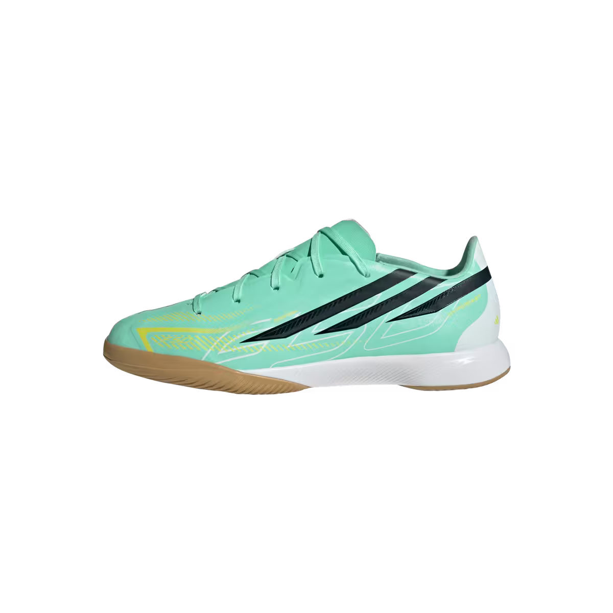 Adidas Kinderhallenfußballschuhe F50 Hyperfast League, Pulse Mint / Night Navy / Solar Lemon