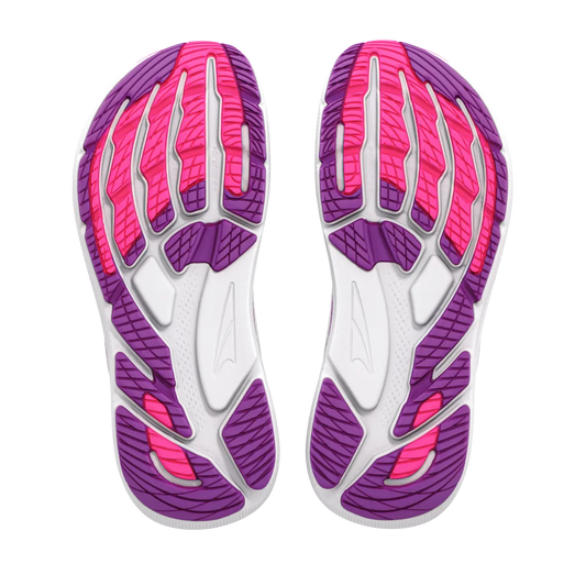 Altra Damenlaufschuhe FWD Via 2, White/Silver/Purple Cactus Flower – Rückansicht – weiß / 37,5