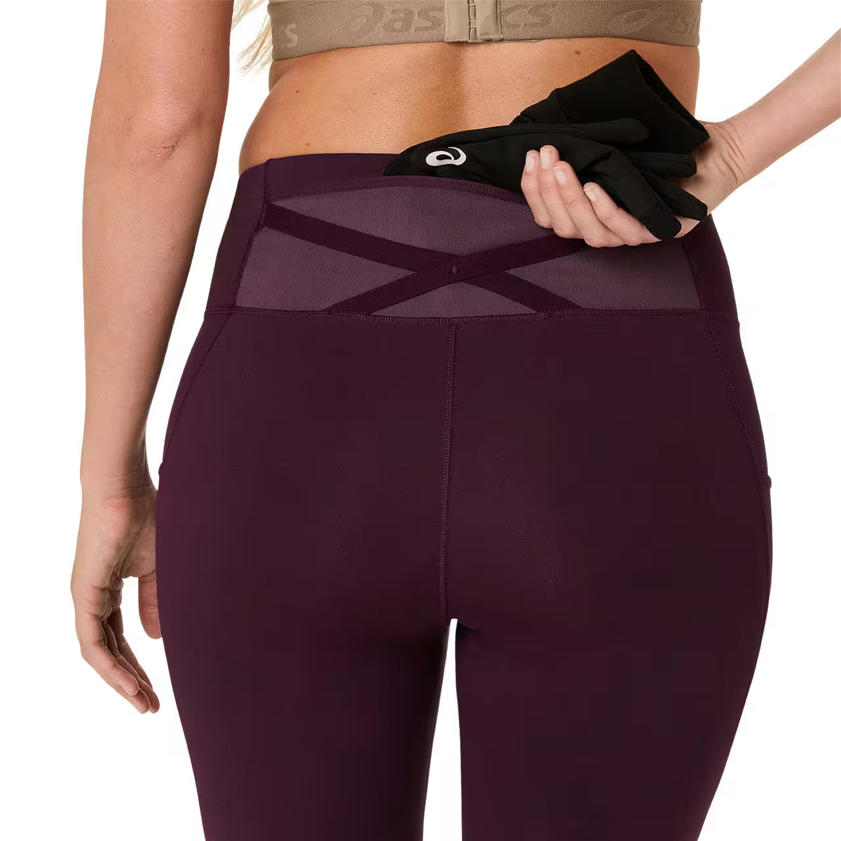 Asics Damenlaufhose Nagino Run Tight, Dark Aubergine – Bild 