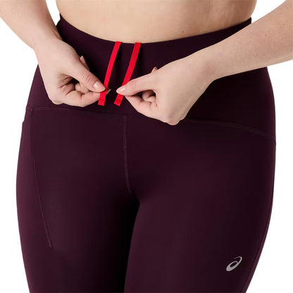 Asics Damenlaufhose Road High Waist Tight, Dark Aubergine - machsport