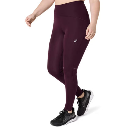 Asics Damenlaufhose Road High Waist Tight, Dark Aubergine - machsport
