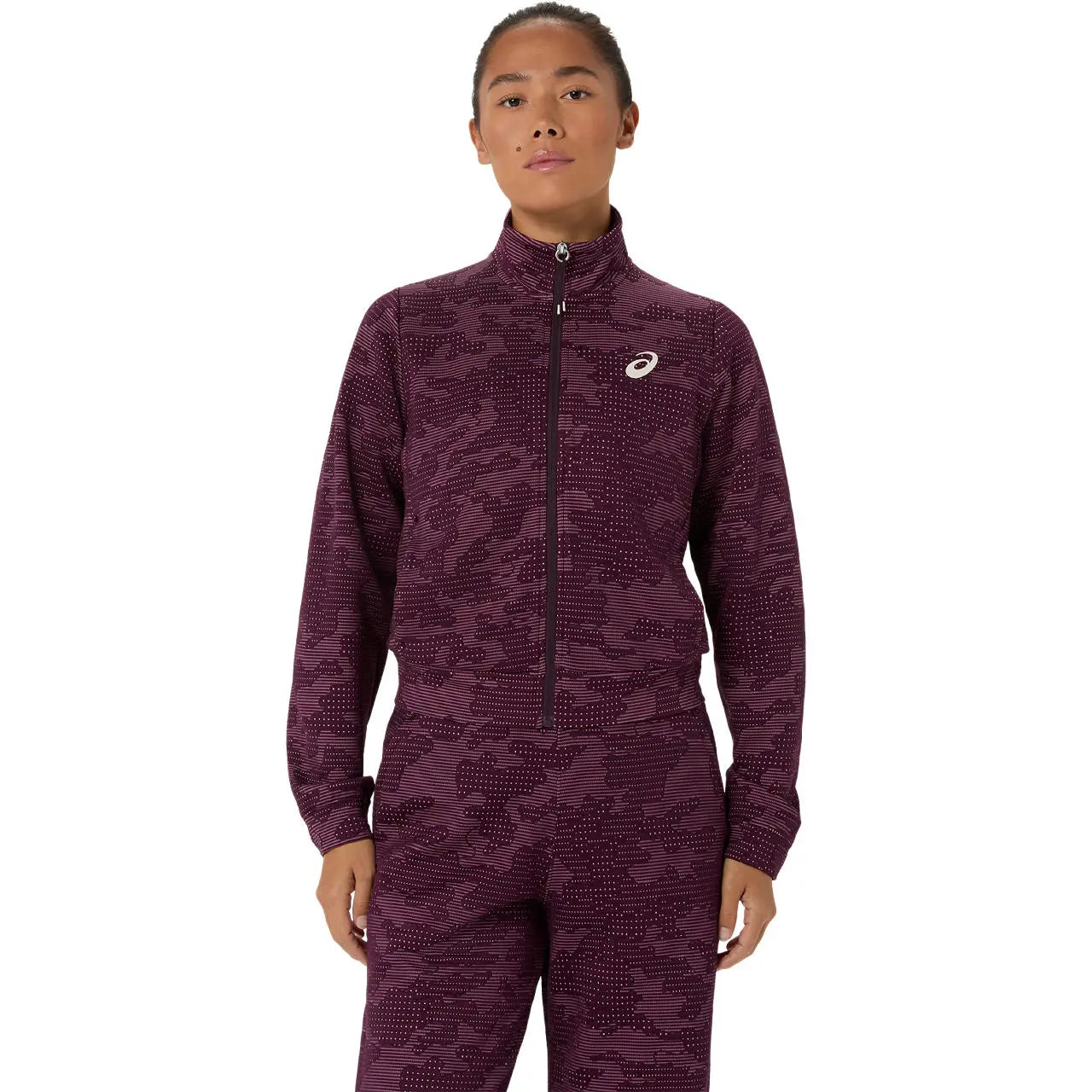 Asics Damenlaufjacke Match Jacket, Dark Aubergine