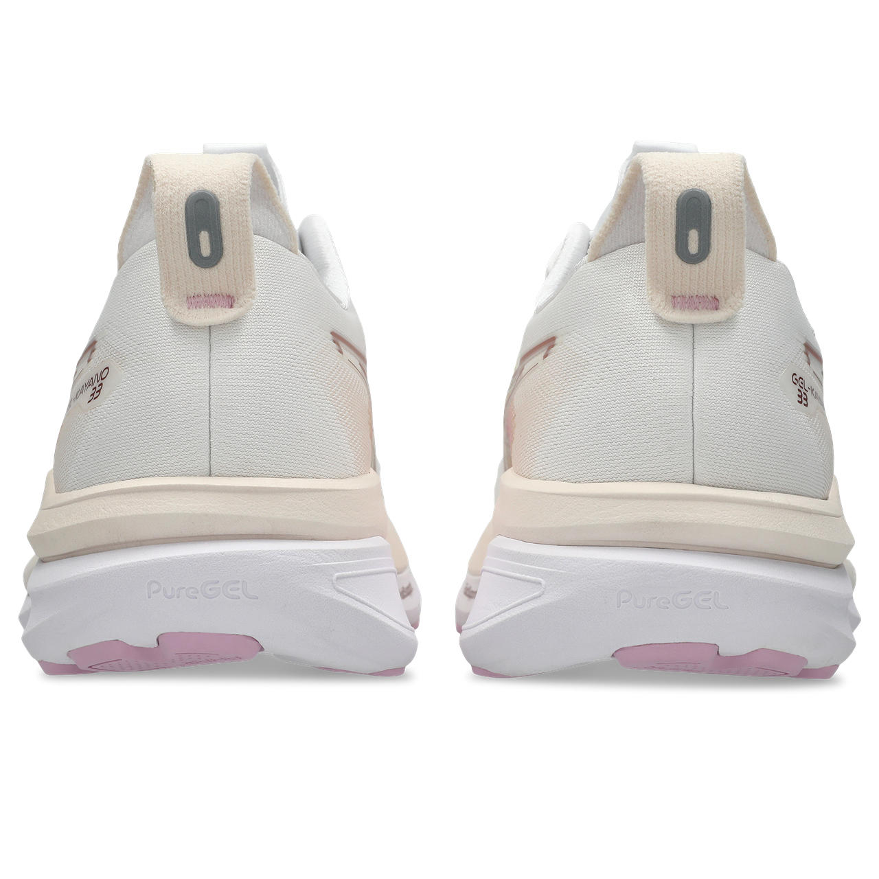 Asics Damenlaufschuhe Gel-Kayano 33, White/Hazy Lilac – Bild 