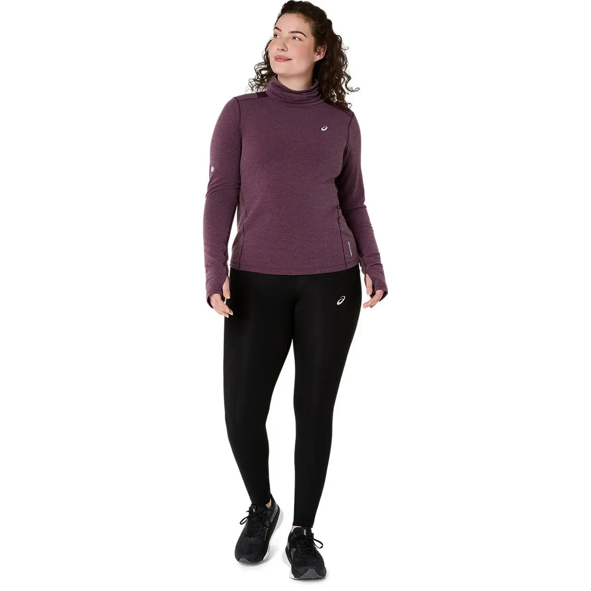 Asics Damenlaufshirt Nagino Run Winter LS Top, Dark Aubergine