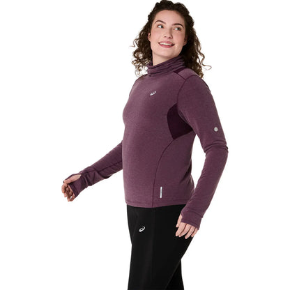 Asics Damenlaufshirt Nagino Run Winter LS Top, Dark Aubergine