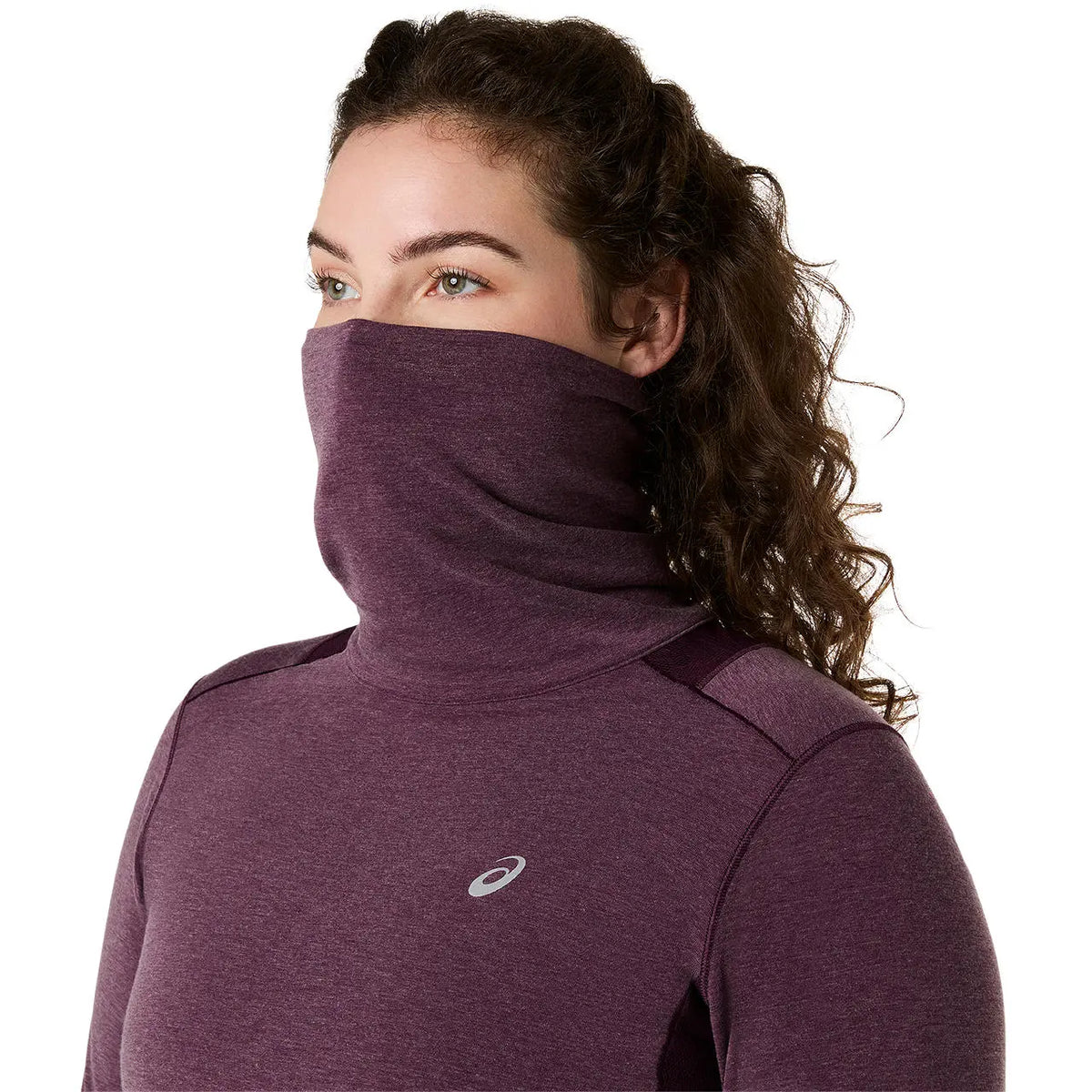 Asics Damenlaufshirt Nagino Run Winter LS Top, Dark Aubergine – Bild 
