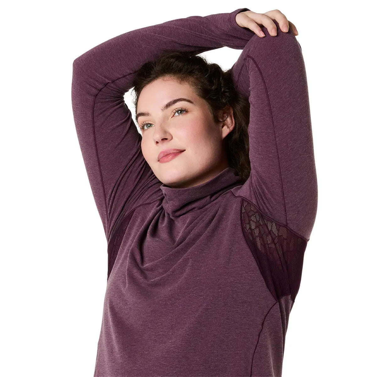 Asics Damenlaufshirt Nagino Run Winter LS Top, Dark Aubergine – Bild 