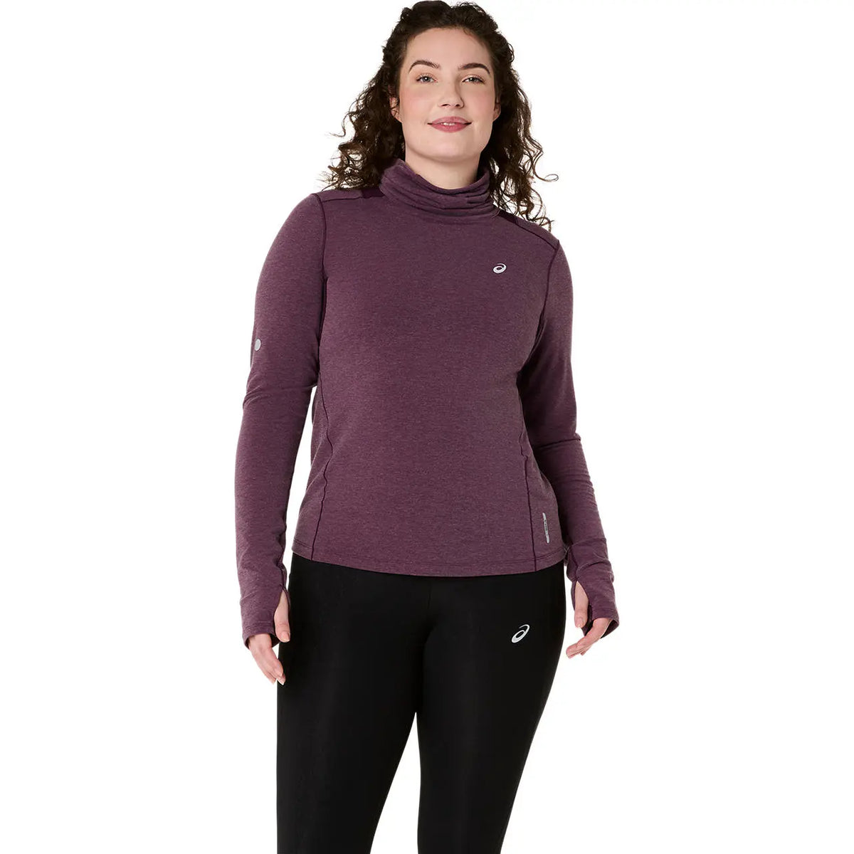 Asics Damenlaufshirt Nagino Run Winter LS Top, Dark Aubergine