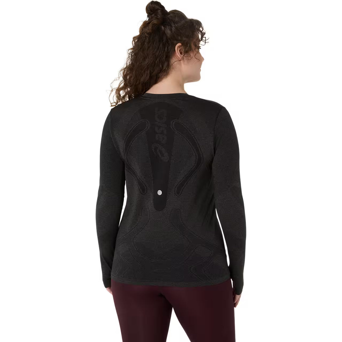 Asics Damenlaufshirt Road Seamless LS Top, Performance Black/Graphite Grey