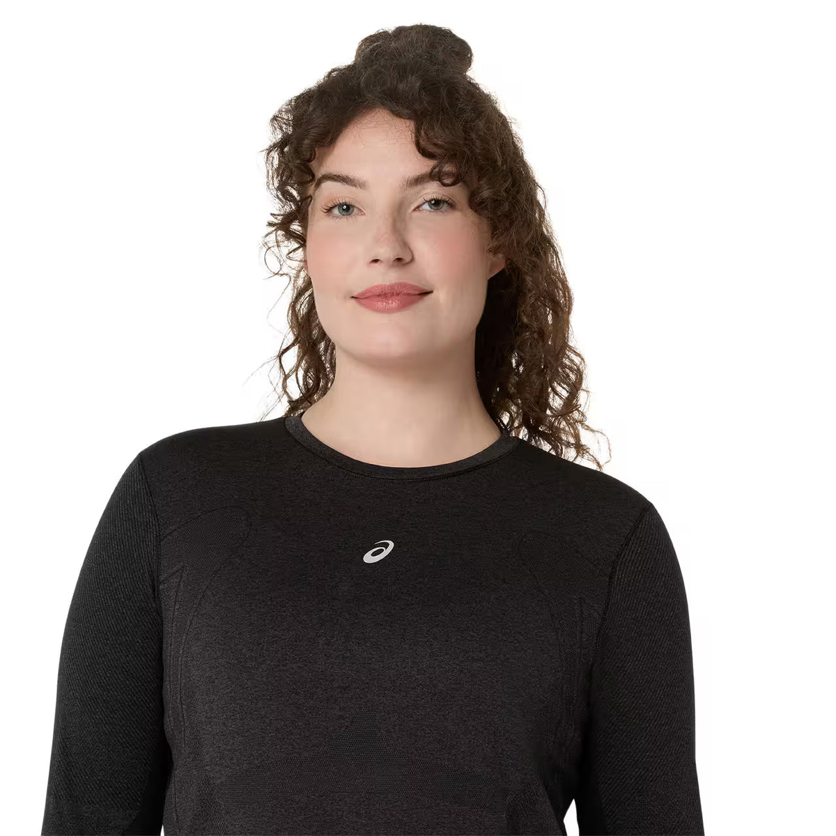 Asics Damenlaufshirt Road Seamless LS Top, Performance Black/Graphite Grey – Bild 