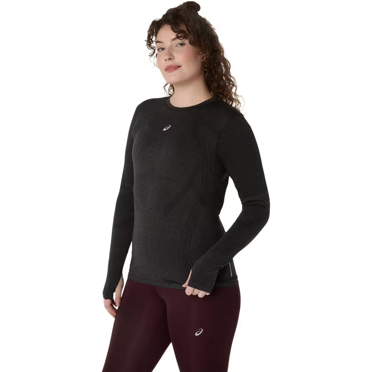 Asics Damenlaufshirt Road Seamless LS Top, Performance Black/Graphite Grey – Bild 