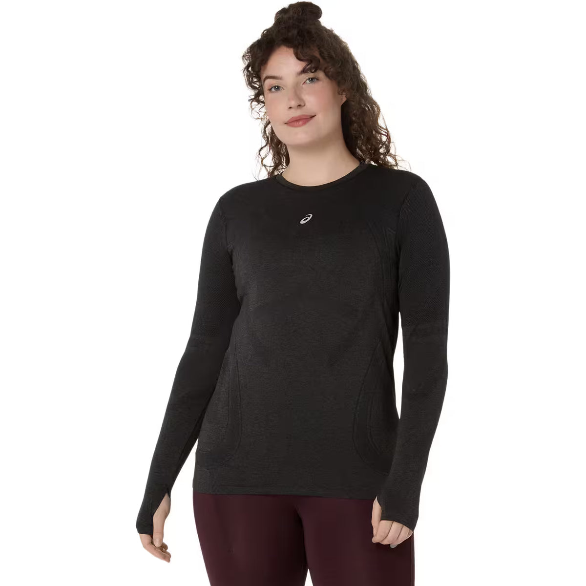 Asics Damenlaufshirt Road Seamless LS Top, Performance Black/Graphite Grey – Bild 
