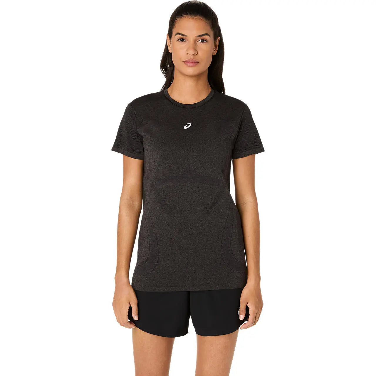 Asics Damenlaufshirt Road Seamless SS Top, Performance Black/Graphite Grey – Bild 