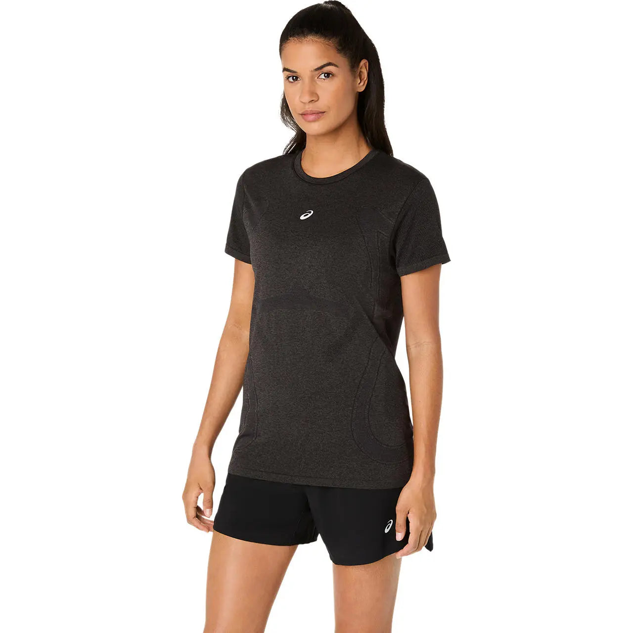 Asics Damenlaufshirt Road Seamless SS Top, Performance Black/Graphite Grey – Bild 