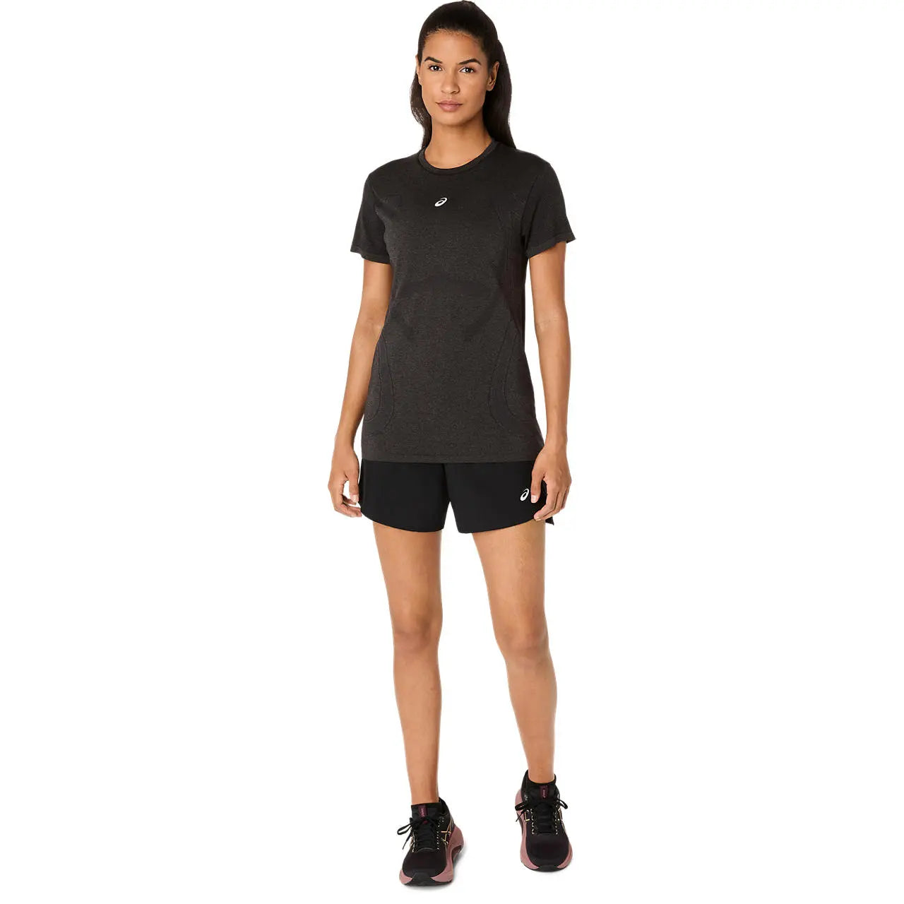 Asics Damenlaufshirt Road Seamless SS Top, Performance Black/Graphite Grey – Bild 