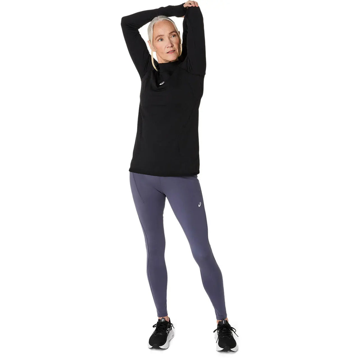 Asics Damenlaufshirt Road Winter Seamless LS Top, Performance Black – Bild 