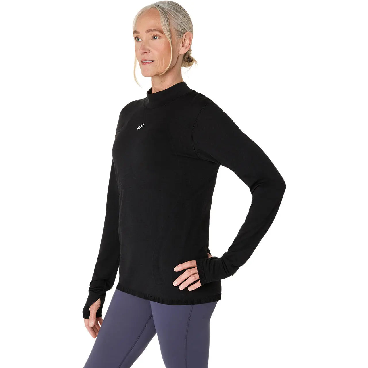 Asics Damenlaufshirt Road Winter Seamless LS Top, Performance Black
