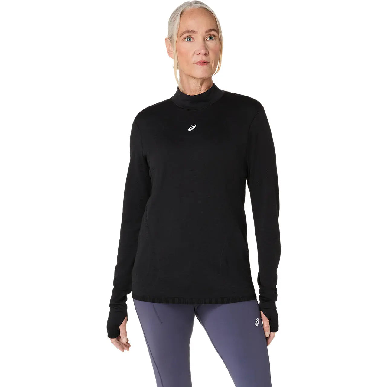 Asics Damenlaufshirt Road Winter Seamless LS Top, Performance Black – Bild 