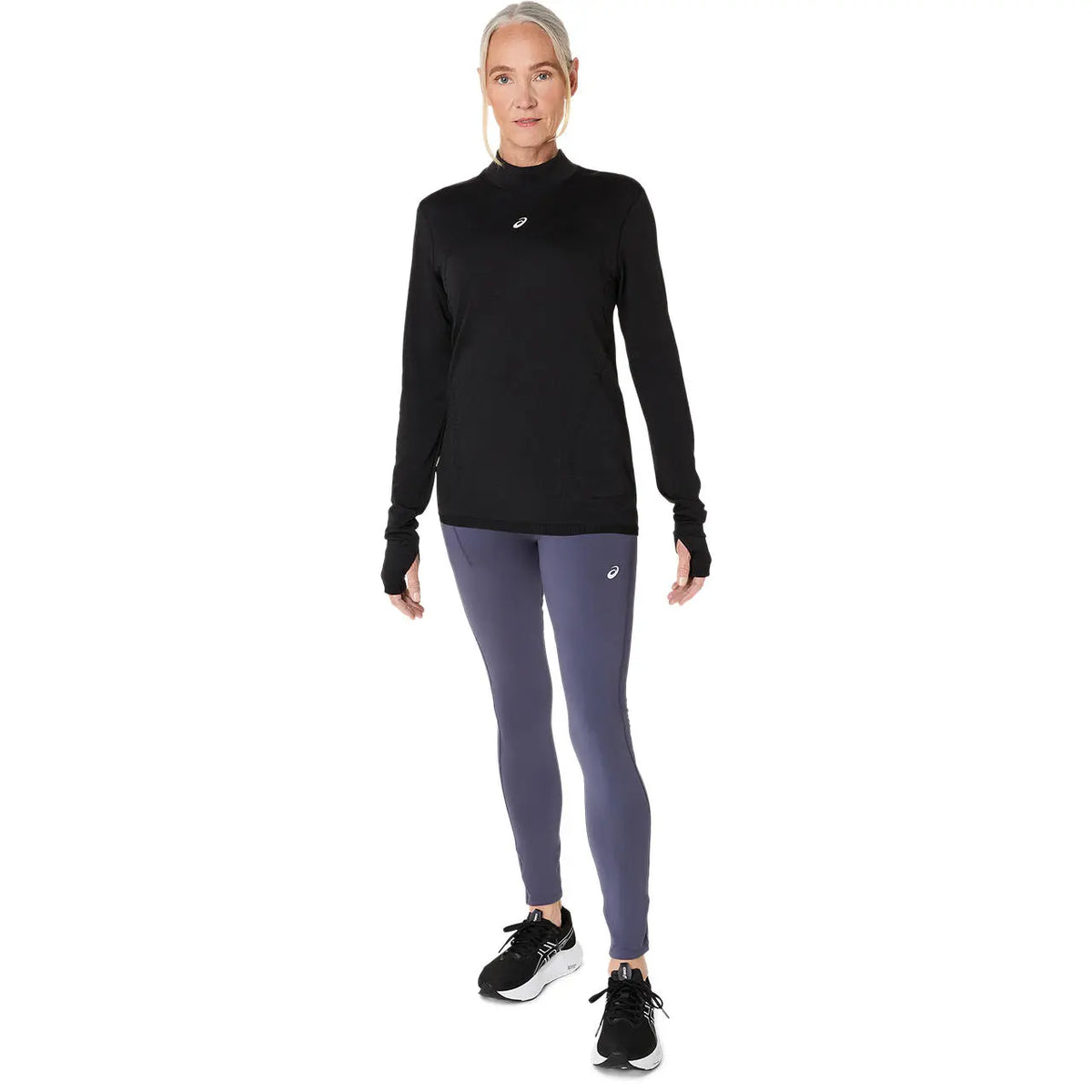 Asics Damenlaufshirt Road Winter Seamless LS Top, Performance Black – Bild 