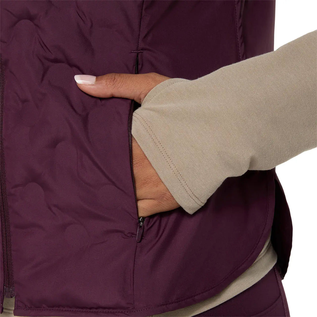 Asics Damenlaufweste Nagino Run Padded Gilet, Dark Aubergine – Bild 