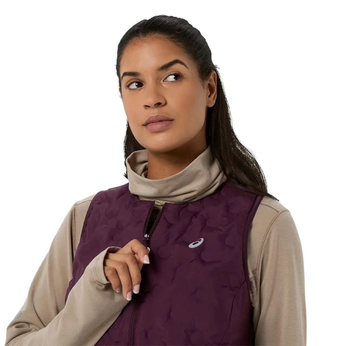 Asics Damenlaufweste Nagino Run Padded Gilet, Dark Aubergine – Bild 